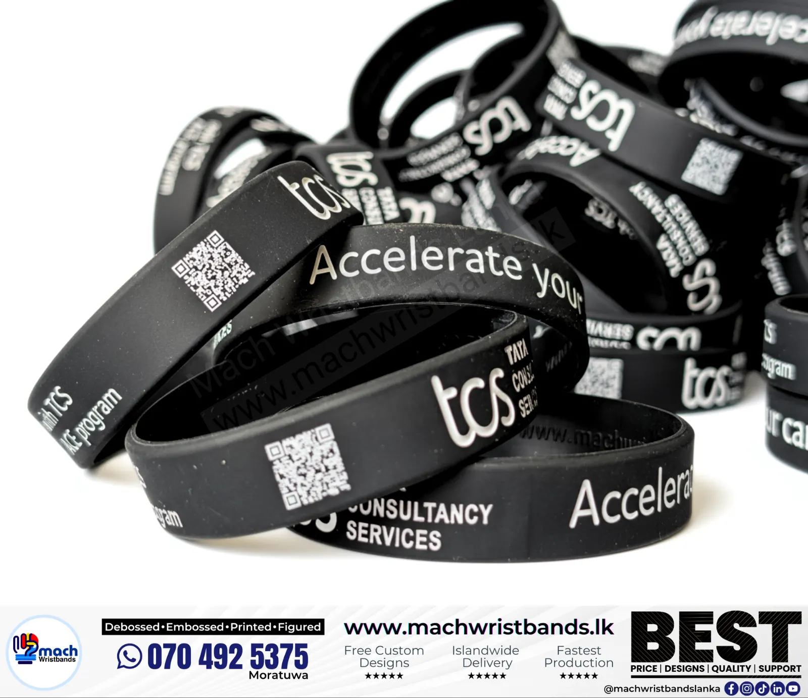 QR engraved hand bands